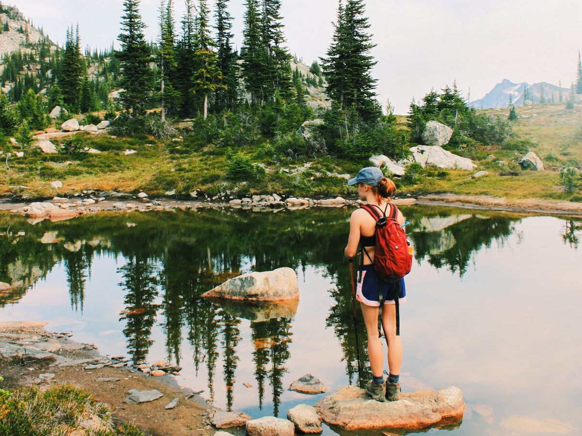 Beautiful lake on Gwillim Lakes hike in West Kootenays