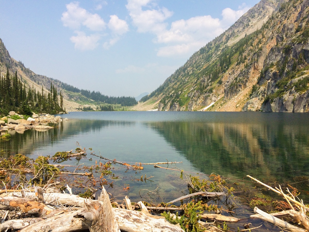 Beautiful lake on Kokanee Glacier Cabin hike in West Kootenays