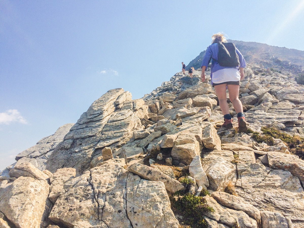 Scrambly part of Mount Loki hike in West Kootenays