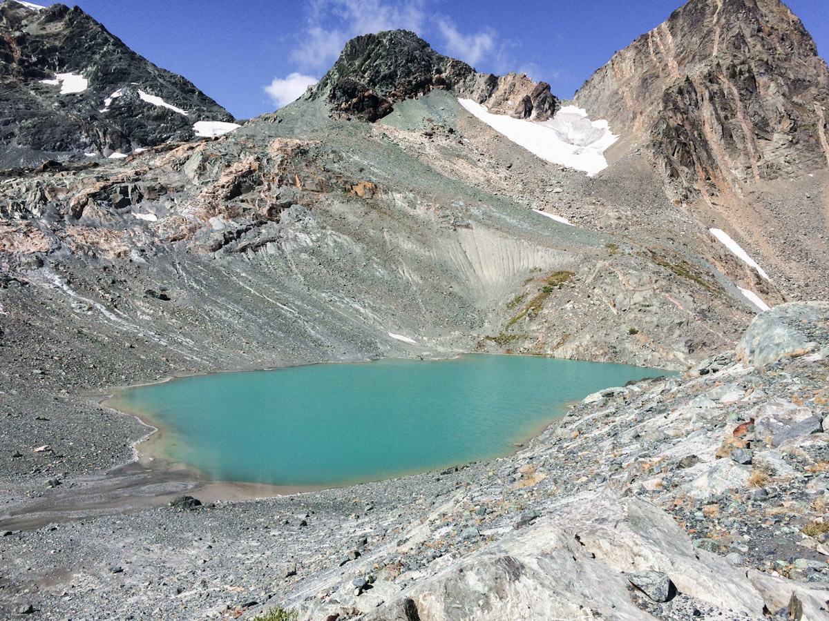 Alpine lakes at the top on Whitewater Canyon hike in West Kootenays