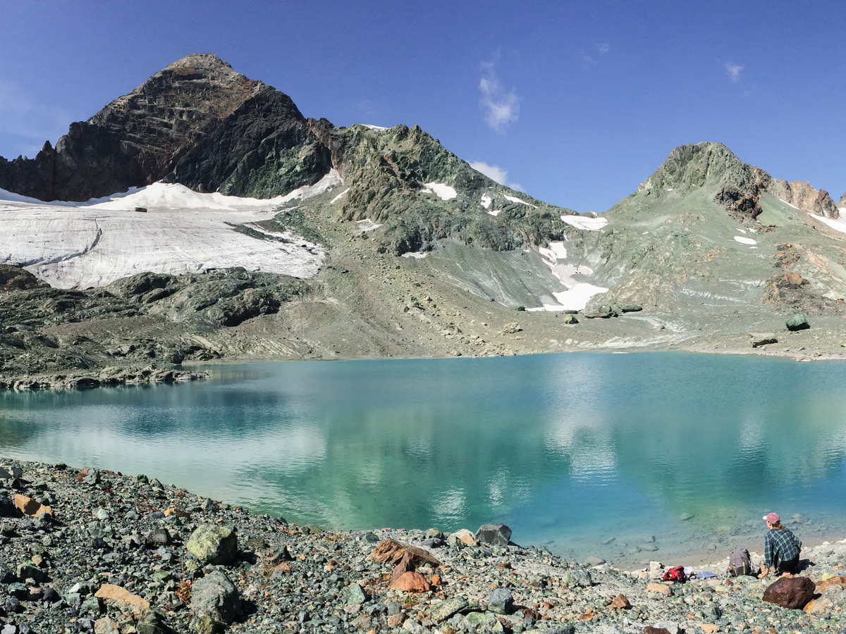 Alpine lakes after scrambly part of Whitewater Canyon hike in West Kootenays