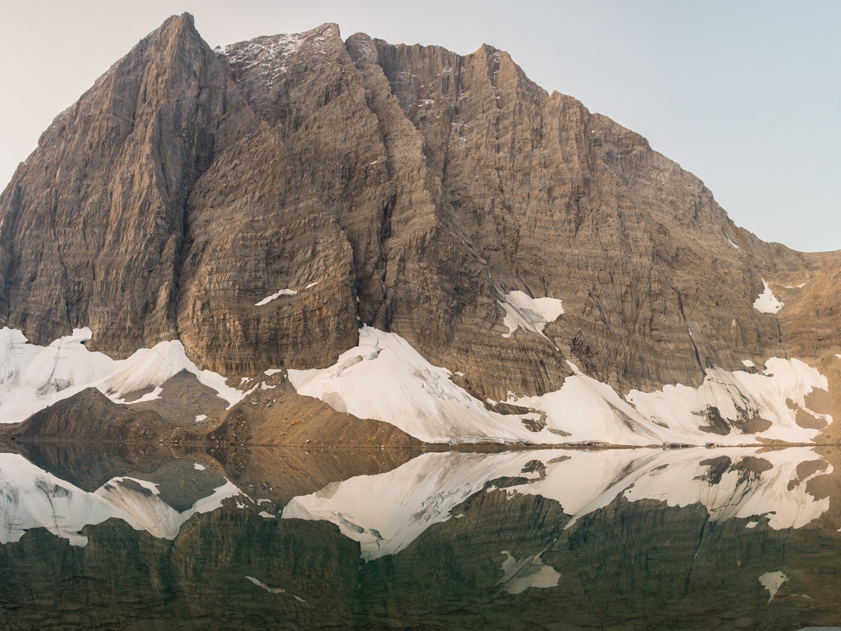 Beautiful peak on Floe Lake and Numa Pass backpacking trail in Kootenays National Park