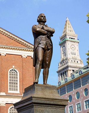 City Hall to North End city walk in Boston, Massachusetts