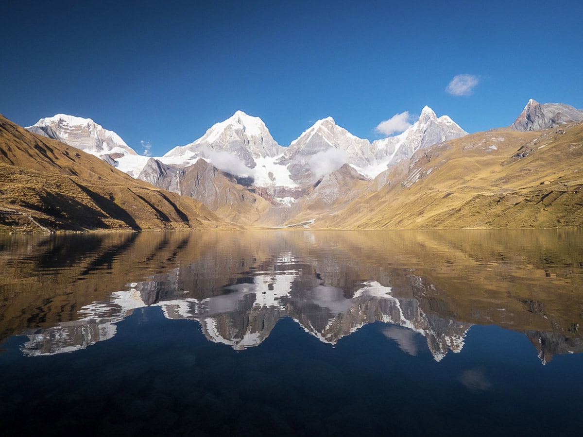 Laguna Carhuacocha view on Huayhuash Circuit Trek in Peru