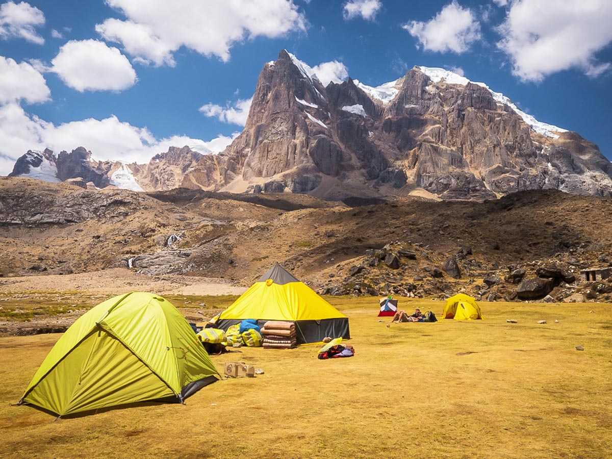 Huanacpatay campground on Huayhuash Circuit Trek in Peru