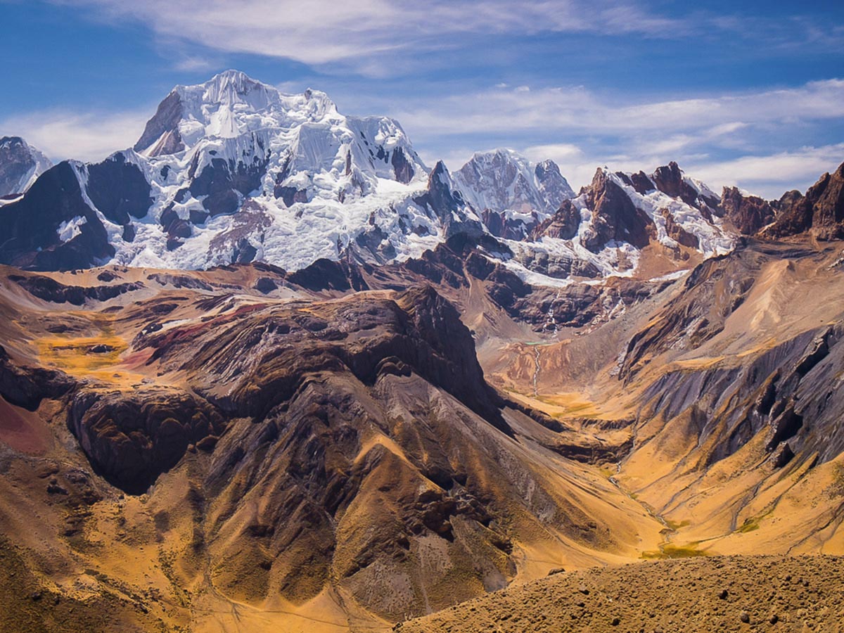 Views from Paso Yauatcha on Huayhuash Circuit Trek in Peru