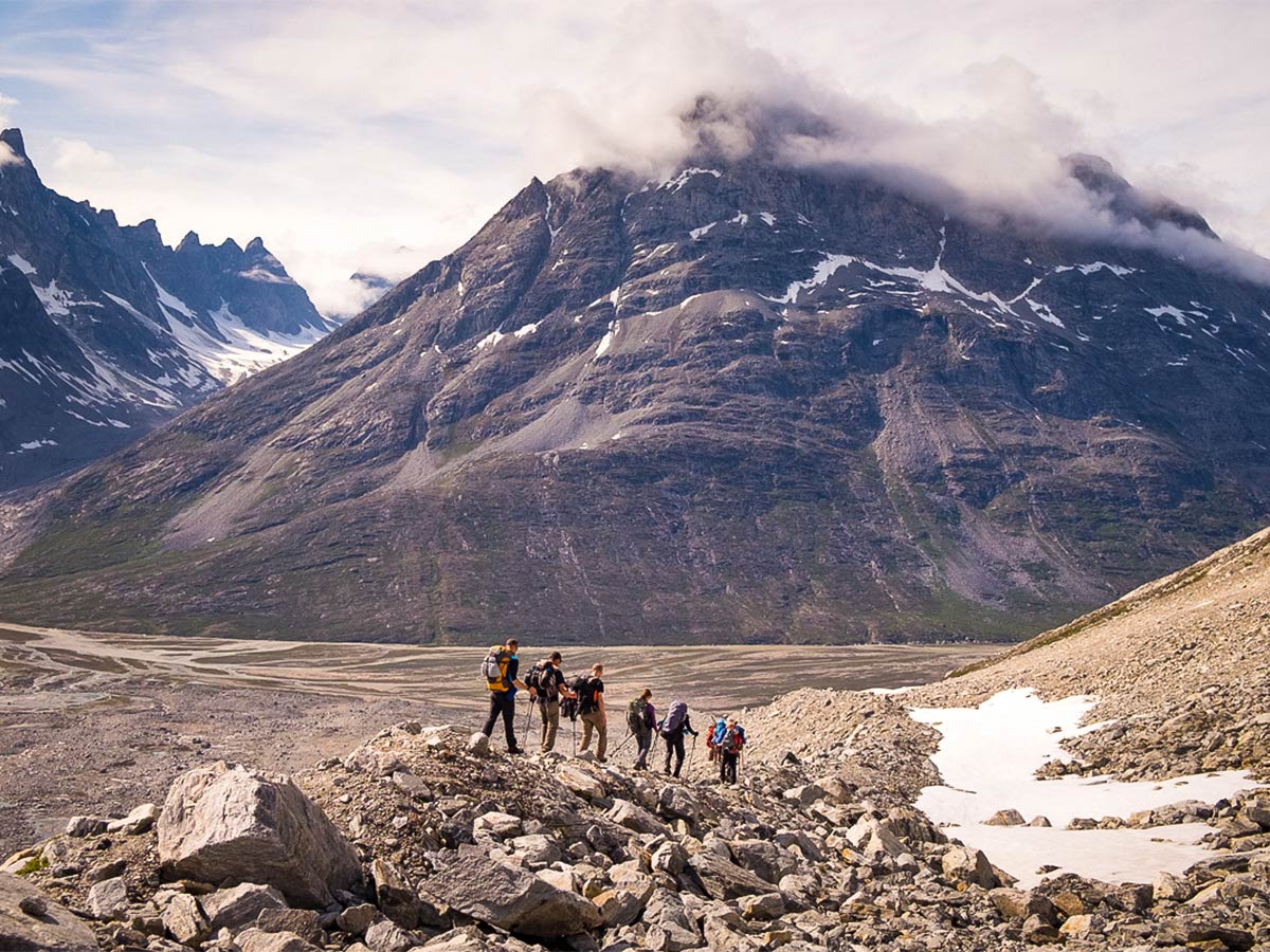 Descent from the Tasiilaq Mountain Hut on Greenland’s Unplugged Wilderness Trek