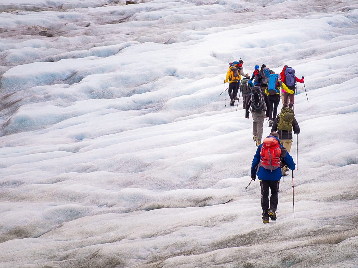 Crossing the glacier on Greenland’s Unplugged Wilderness Trek