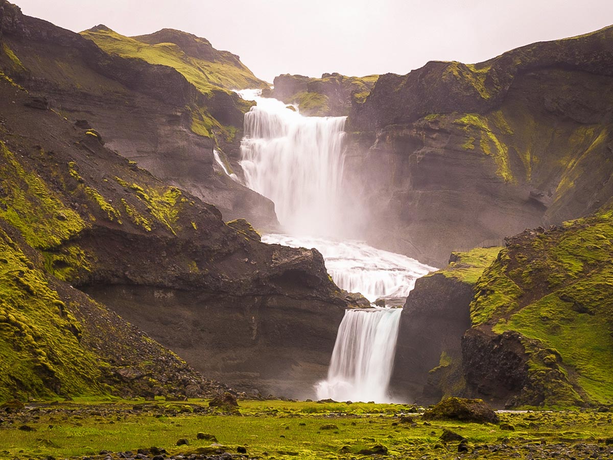 Ófærufoss waterfall at Eldgjá on Iceland’s Volcanic Trails Trek