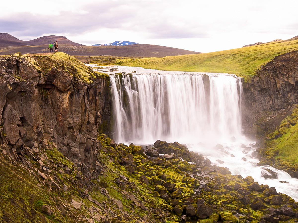 Unnamed waterfall on the way to Dalakofinn on Iceland’s Volcanic Trails Trek