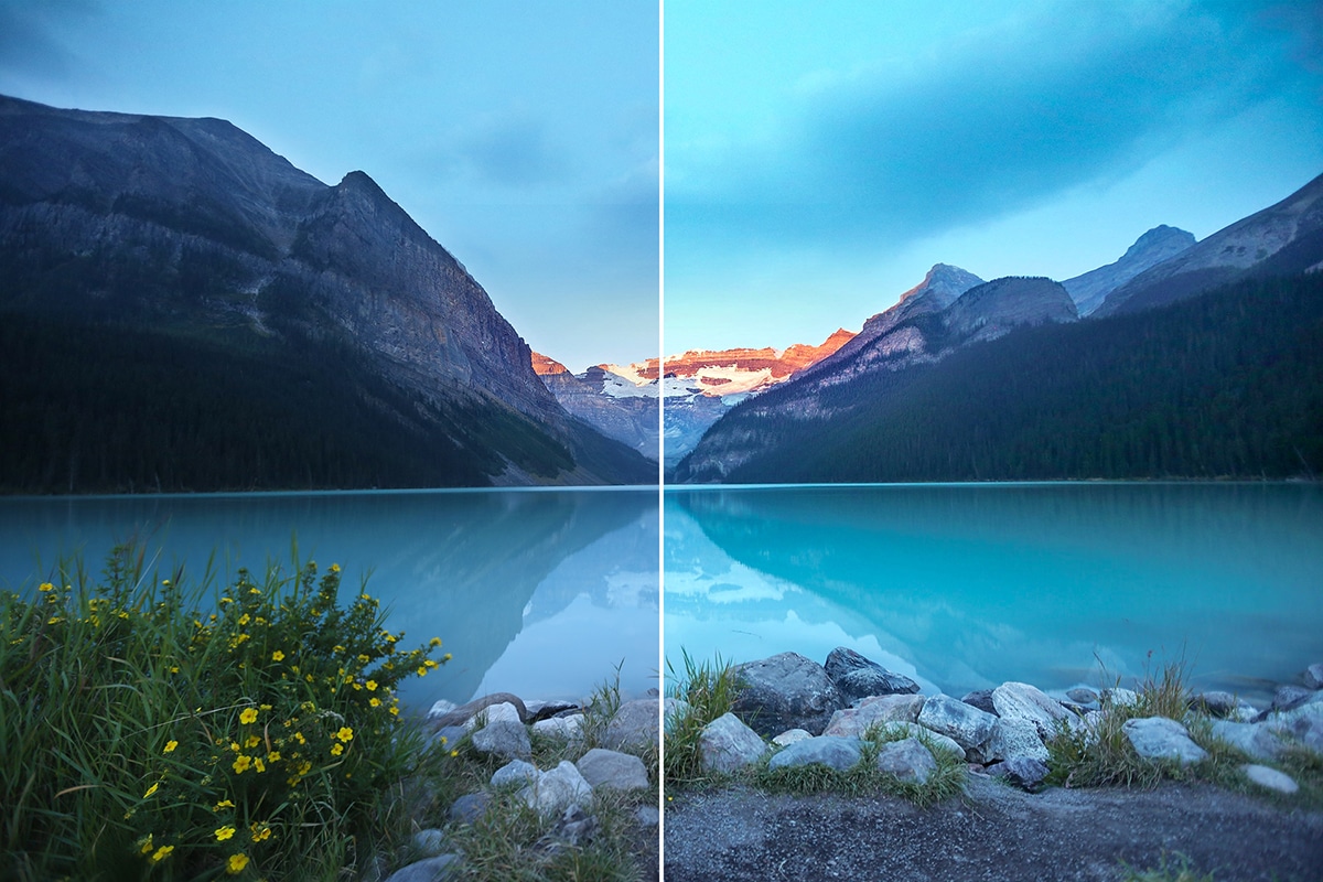 Image comparison of using Zoner Photo Studio X over Lightroom and Photoshop