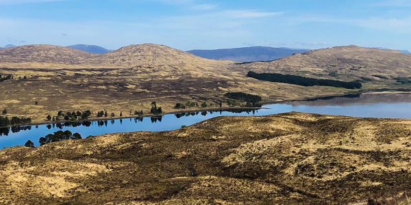Panoramic view of West Highland Way Trek in Scotland