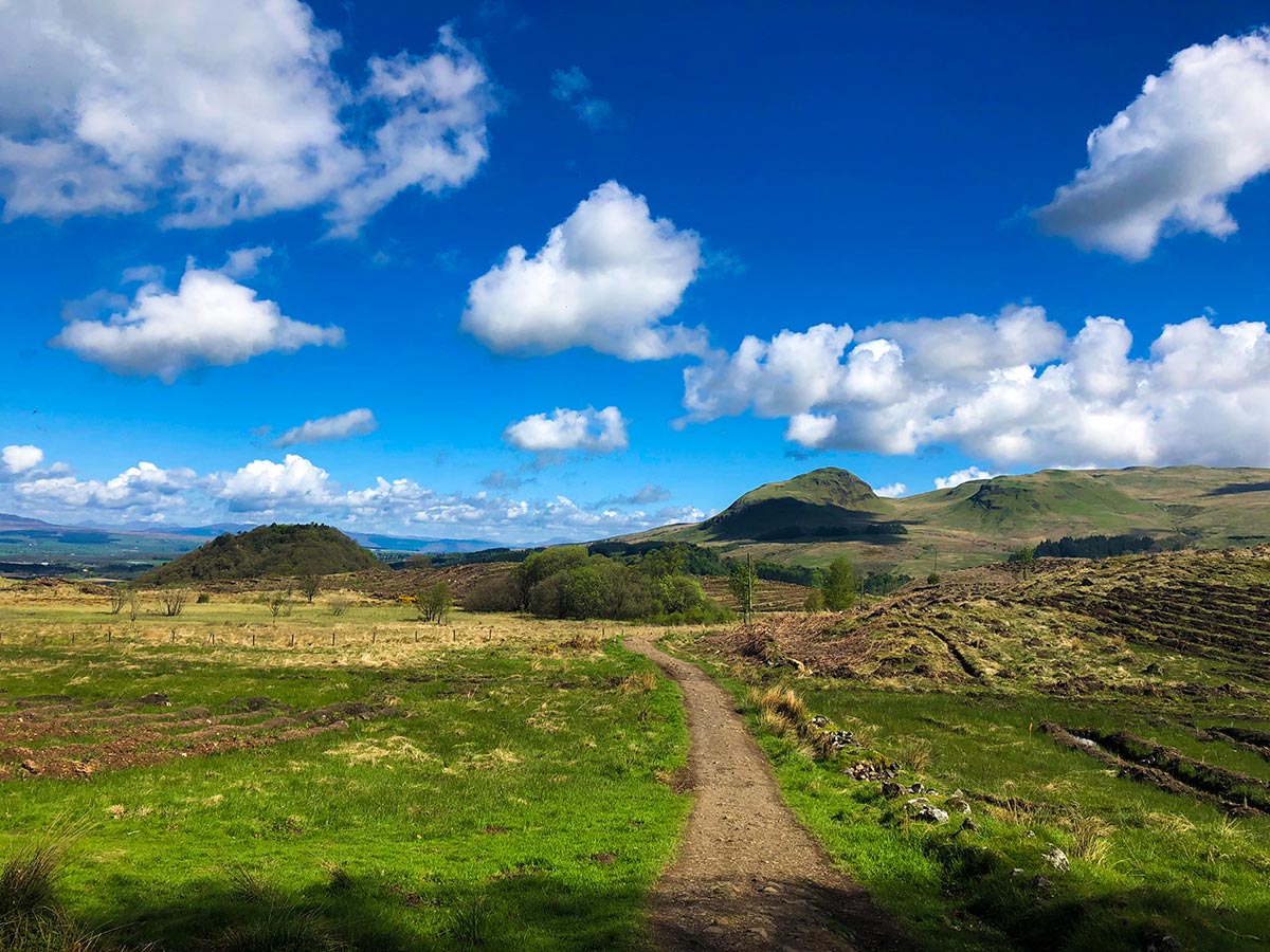 Beautiful trail of the West Highland Way trek in Scotland