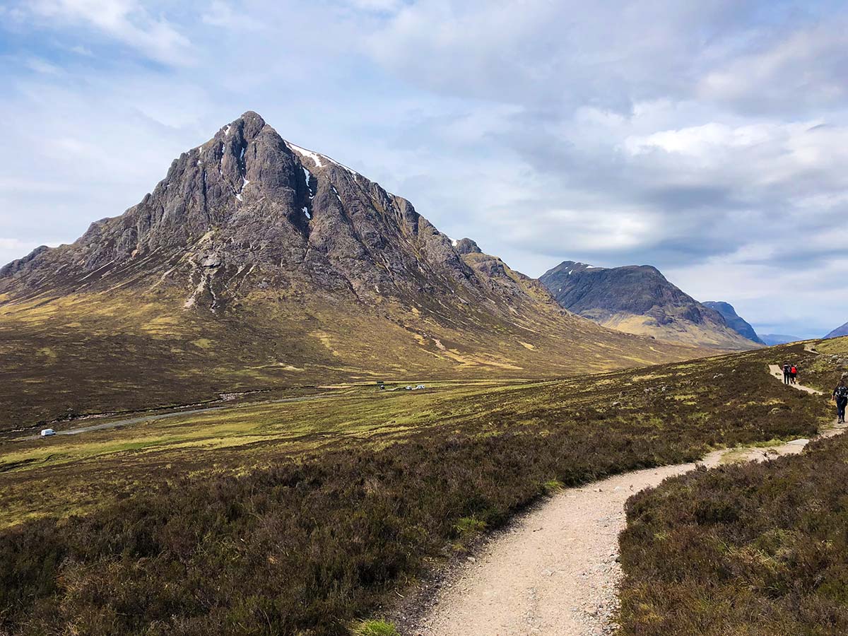 Hikers on West Highland Way in Scotland