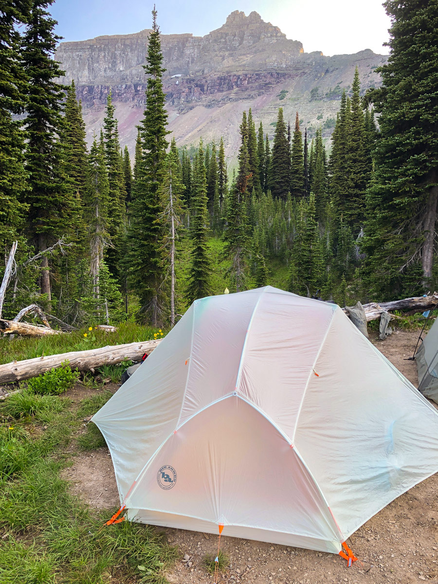 Big Agnes Copper Spur 2 Platinum Tent set up in Glacier National Park