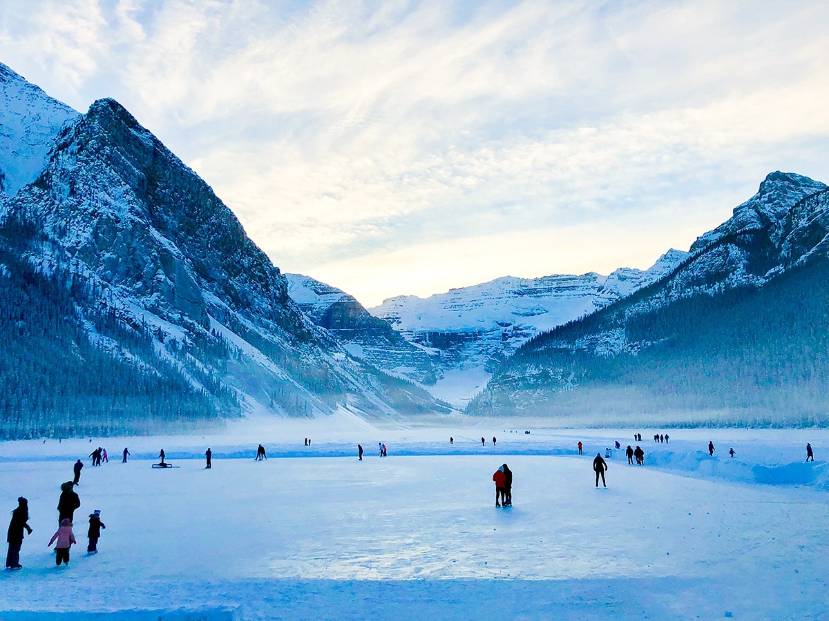 Frozen Lake Louise is a great winter destination in Banff National Park