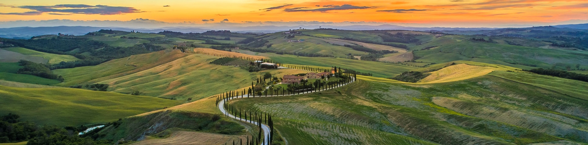 Beautiful countryside of Tuscan in Italy has plenty of hiking trails