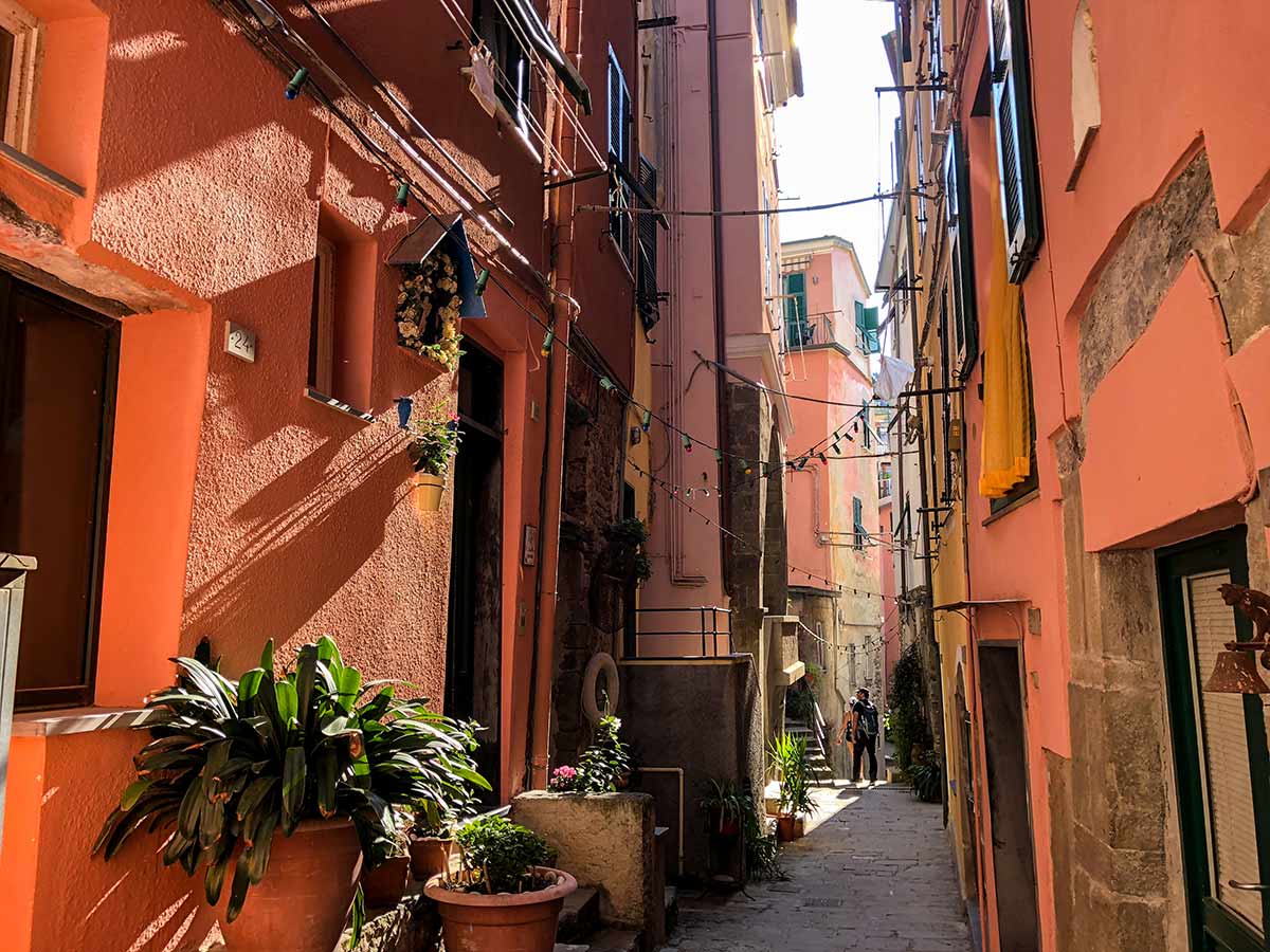 The narrow streets of Vernazza in Cinque Terre