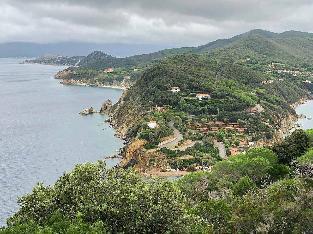 Beautiful views of the Mediterranean Sea on Enfola Peninsula Hike in Elba Island, Tuscany