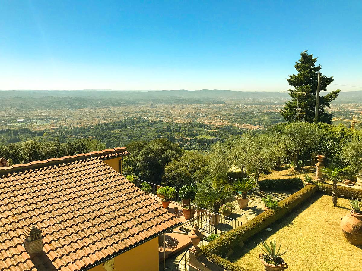 Views of Florence from the above on Fiesole to Firenze on the Via degli Dei Hike in Florence, Tuscany