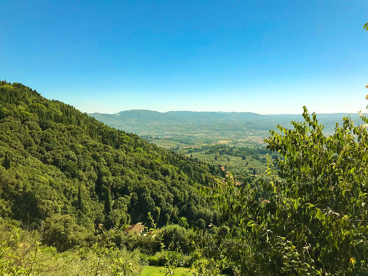 Beautiful Tuscan countryside on Fiesole to Firenze on the Via degli Dei Hike in Florence