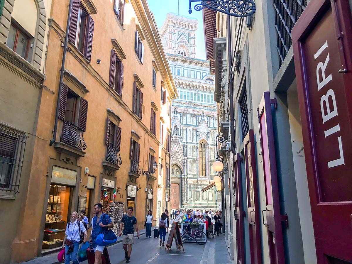 Busy streets in Firenze on Fiesole to Firenze on the Via degli Dei Hike in Florence, Tuscany