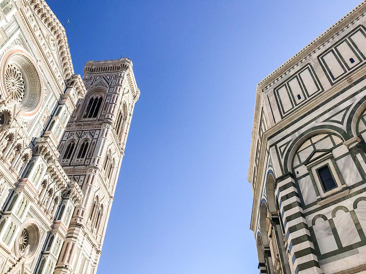 Duomo and the blue sky on Fiesole to Firenze on the Via degli Dei Hike in Florence, Tuscany