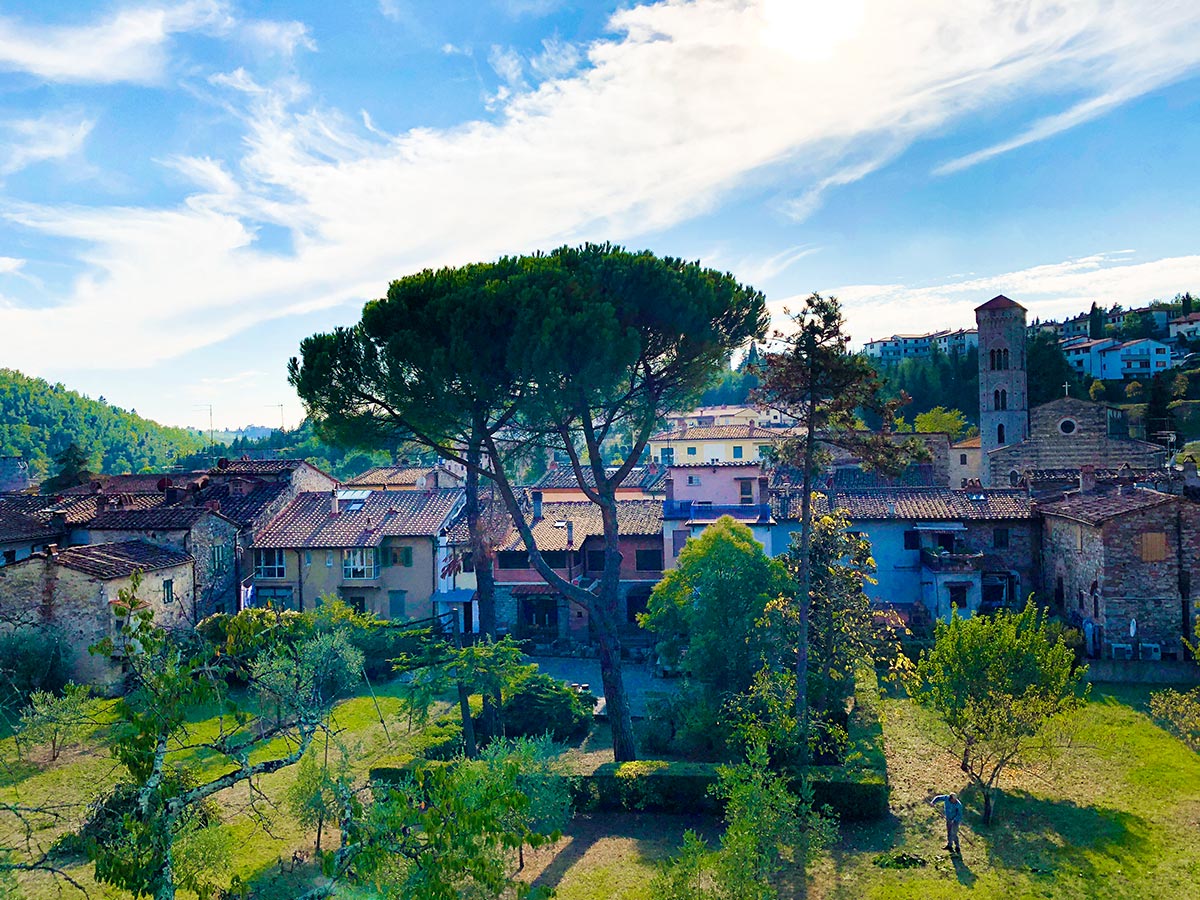 Gaiole Loop walk in Tuscany rewards with beautiful views of Gaiole village in Chianti