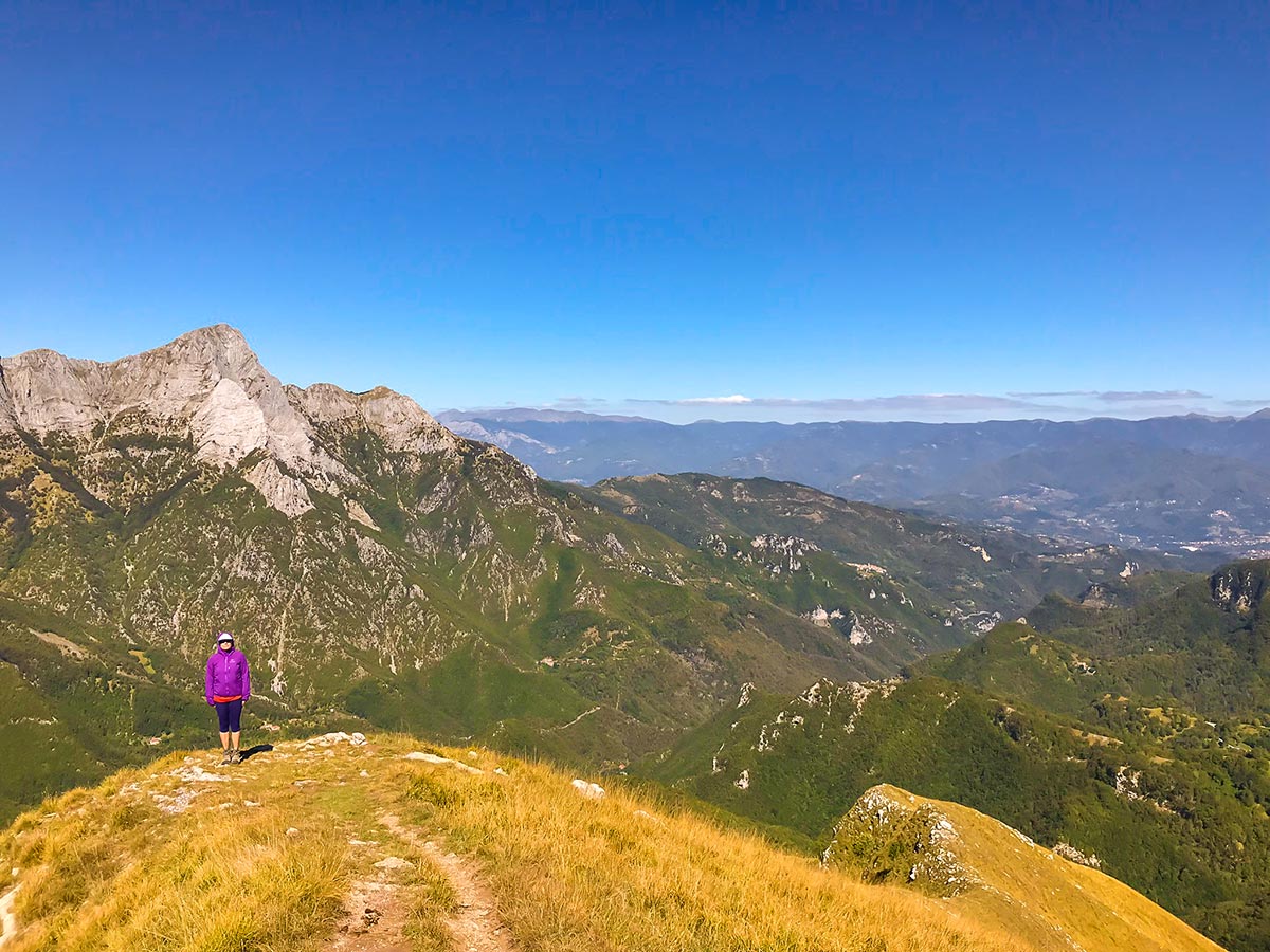 Beautiful Tuscan mountain views on Monte Croce from Palagnana Hike in Italy