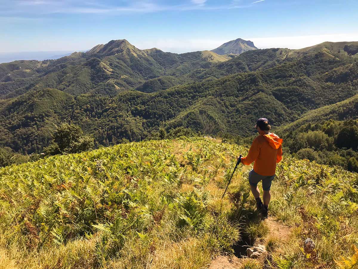 Beautiful trail of Monte Croce from Palagnana Hike in Tuscany, Italy