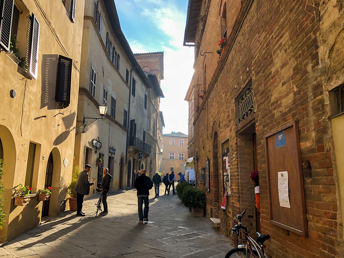 Cozy streets of Pienza on Pienza to Montepulciano Hike in Tuscany