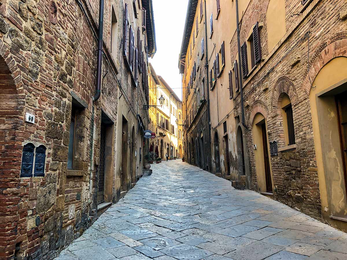 Small street in Volterra on Volterra Loop Hike in Tuscany