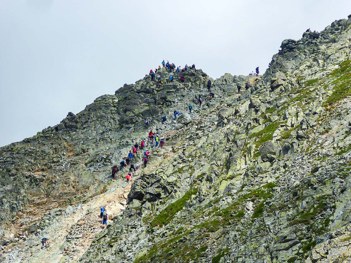 Crowds on the summit