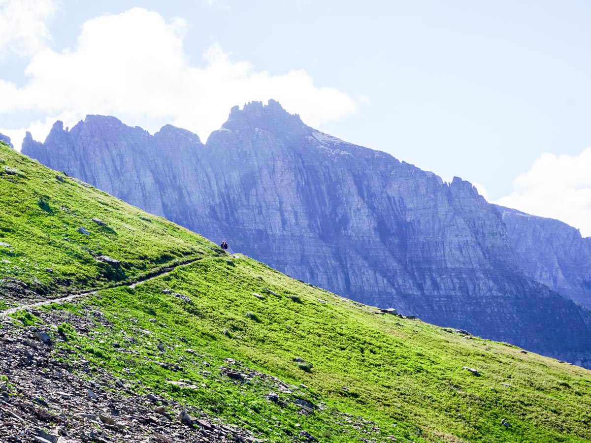 Path of Highline backpacking trail in Glacier National Park rewards with amazing scenery