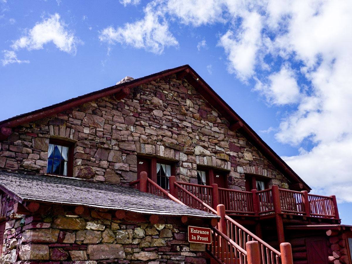 Granite Park Chalet on Highline backpacking trail in Glacier National Park, Montana