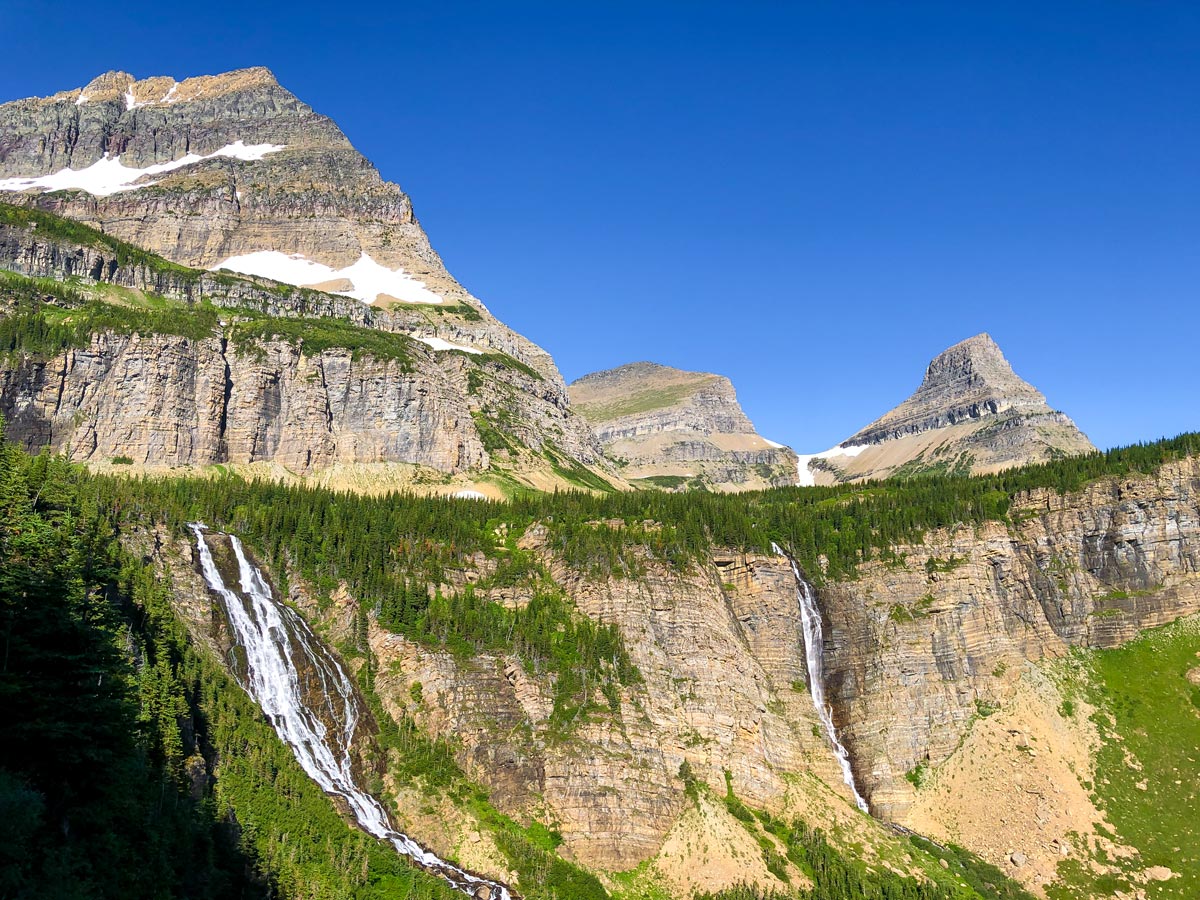 Lots of Waterfalls on the North Circle Trail in Glacier National Park