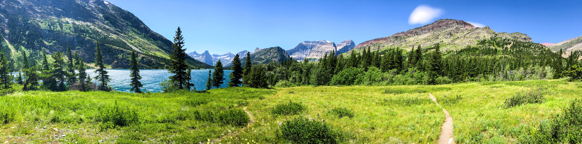 Panoramic view of North Circle Backpacking Trail in Montana, USA