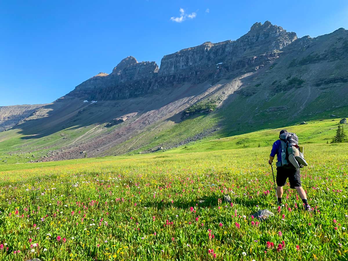 North Circle Backpacking Trail in Glacier National Park has amazing scenery of Montana landscapes