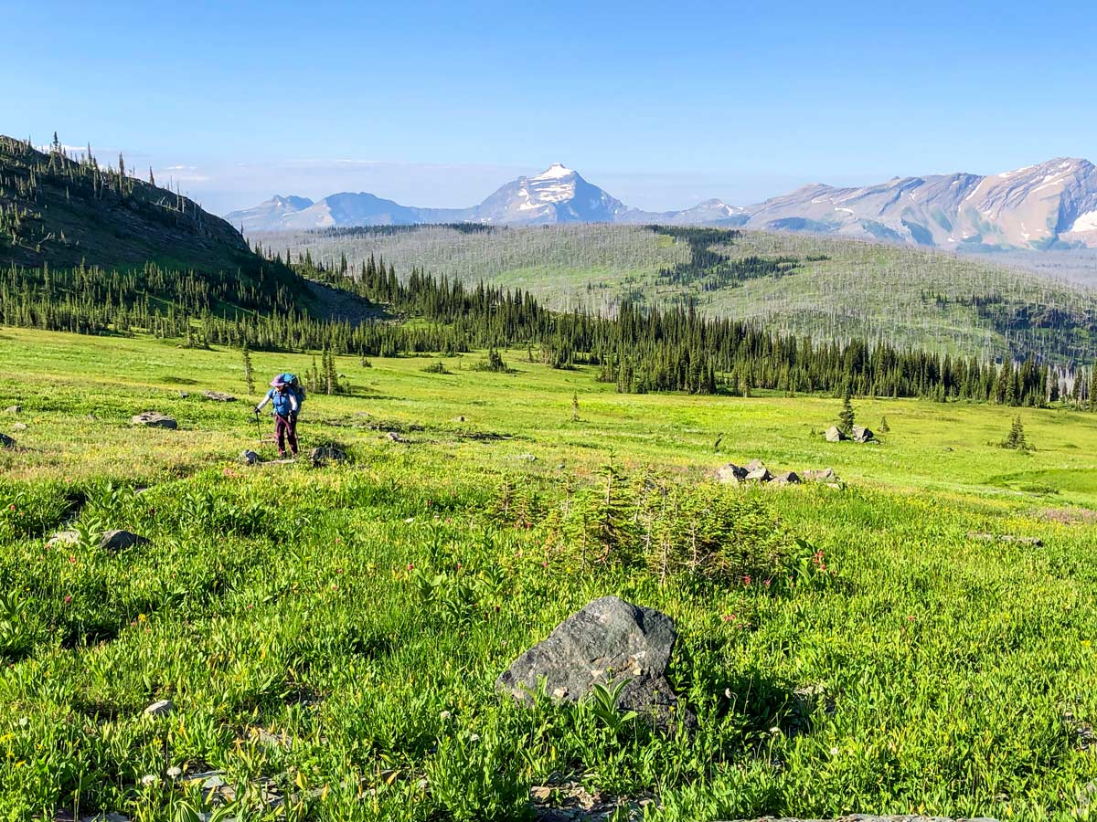 Amazing views on North Circle Backpacking Trail in Glacier National Park