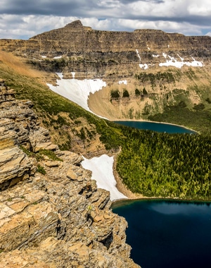 Beautiful lakes on Pitamakan Dawson Backpack in Glacier National Park, Montana