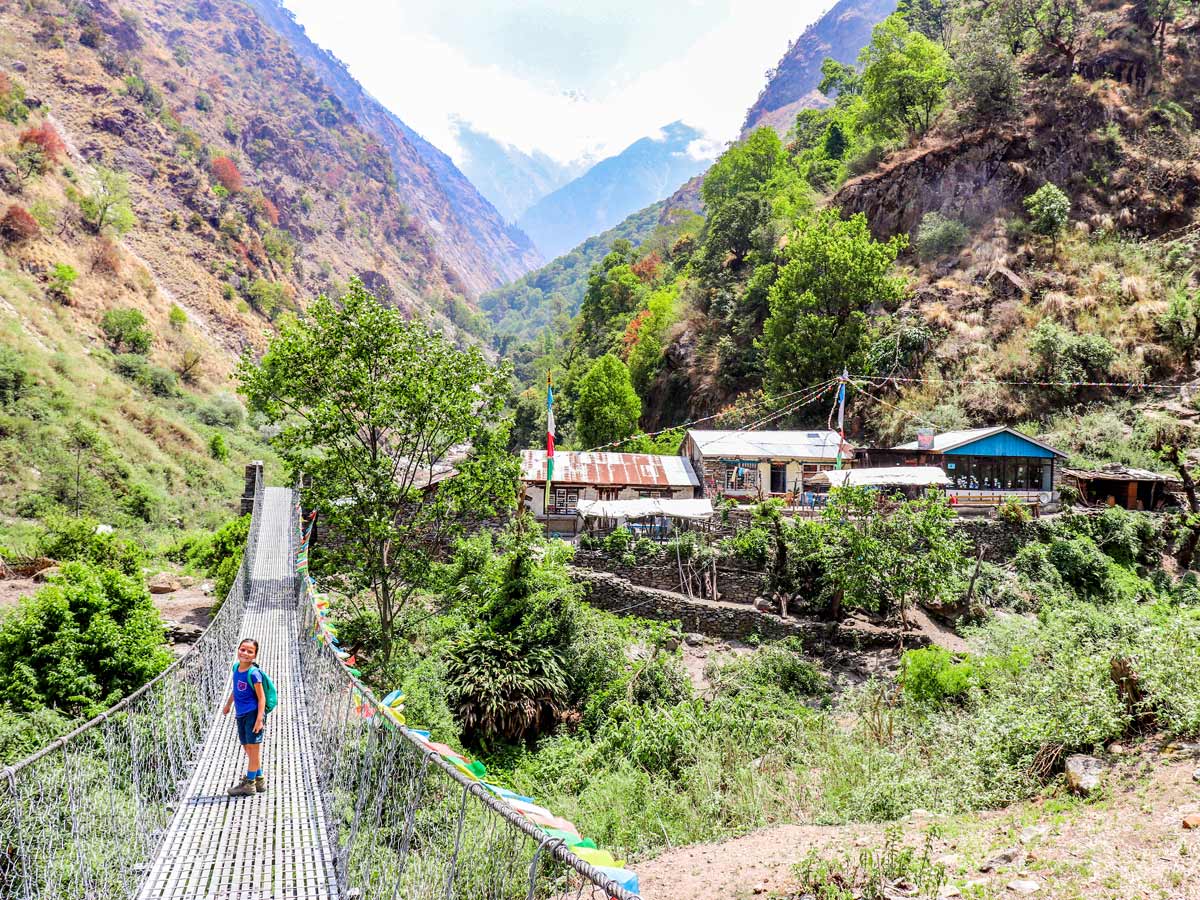 Many suspension bridges span the valley