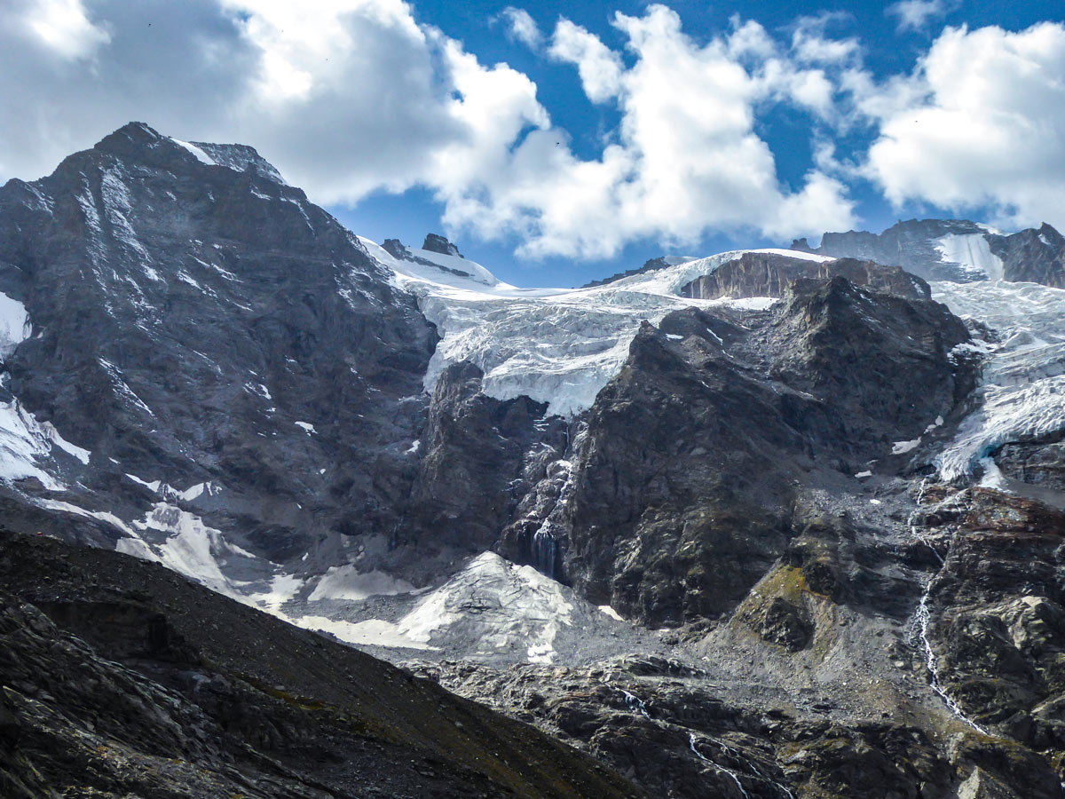 Stunning Tribolazione Glacier (Ghiacciaio del Tribolazione) on Alpe Money hike in Gran Paradiso National Park