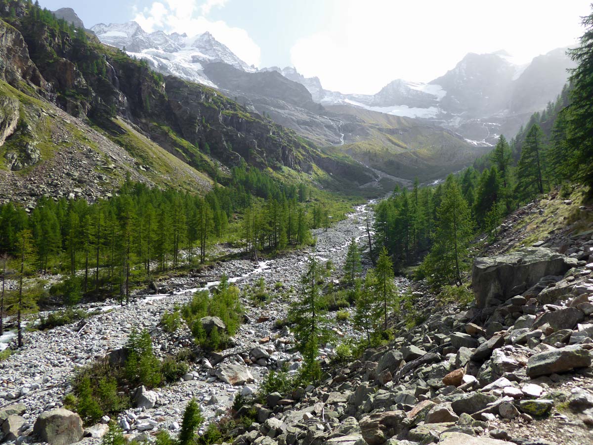 Valnontey River on Alpe Money hike in Gran Paradiso National Park, Italy