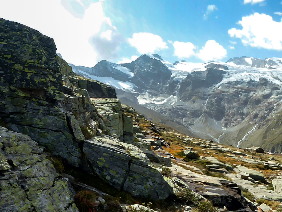 Panorama on Alpe Money trail near Aosta Valley