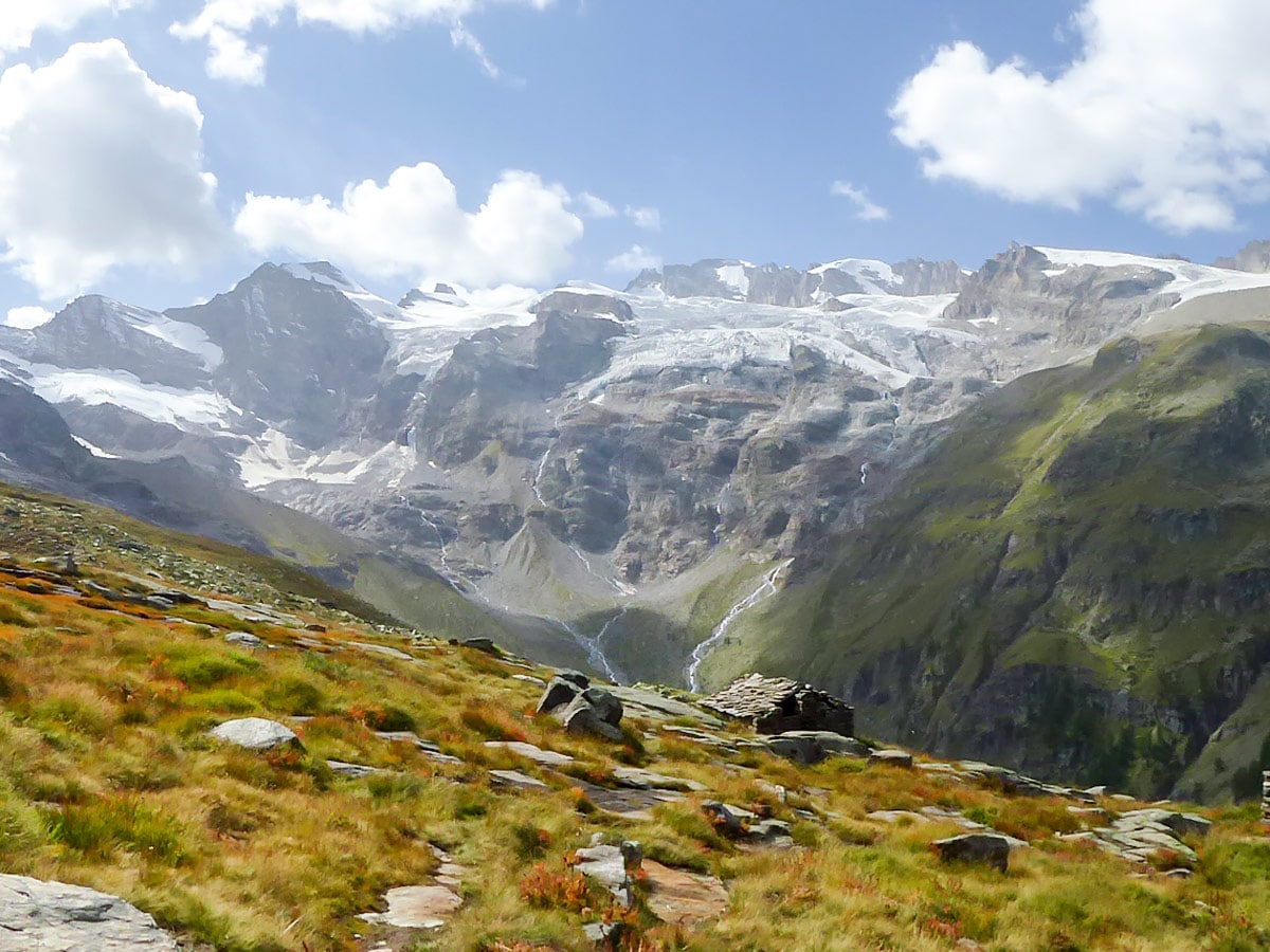 Panorama on Alpe Money trail near Aosta Valley