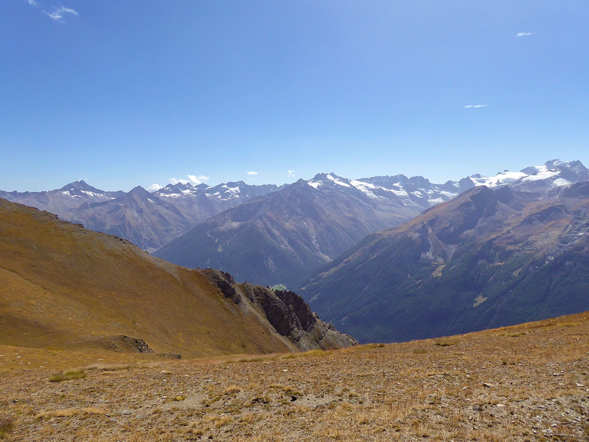 Cogne and Valnontey Valleys from Col Tsasèche hike in Gran Paradiso National Park, Italy