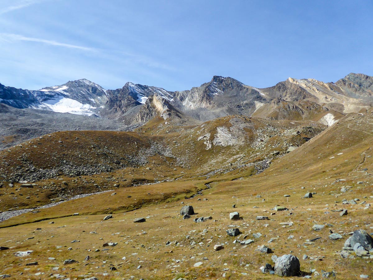 Alpe Lauson high valley views on Colle della Rossa hike in Gran Paradiso National Park, Italy
