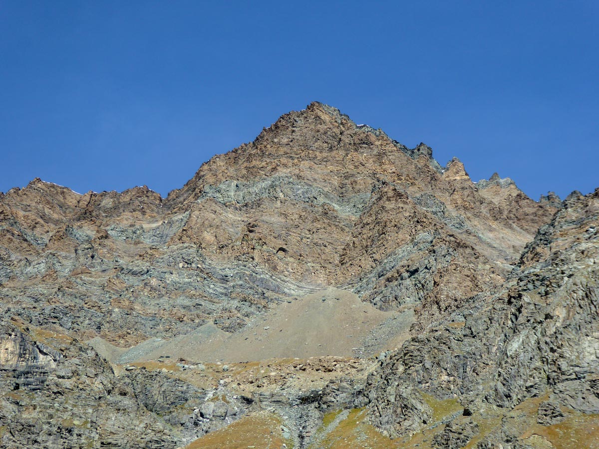Punta Rossa Della Grivola on a trail to the pass in Gran Paradiso National Park