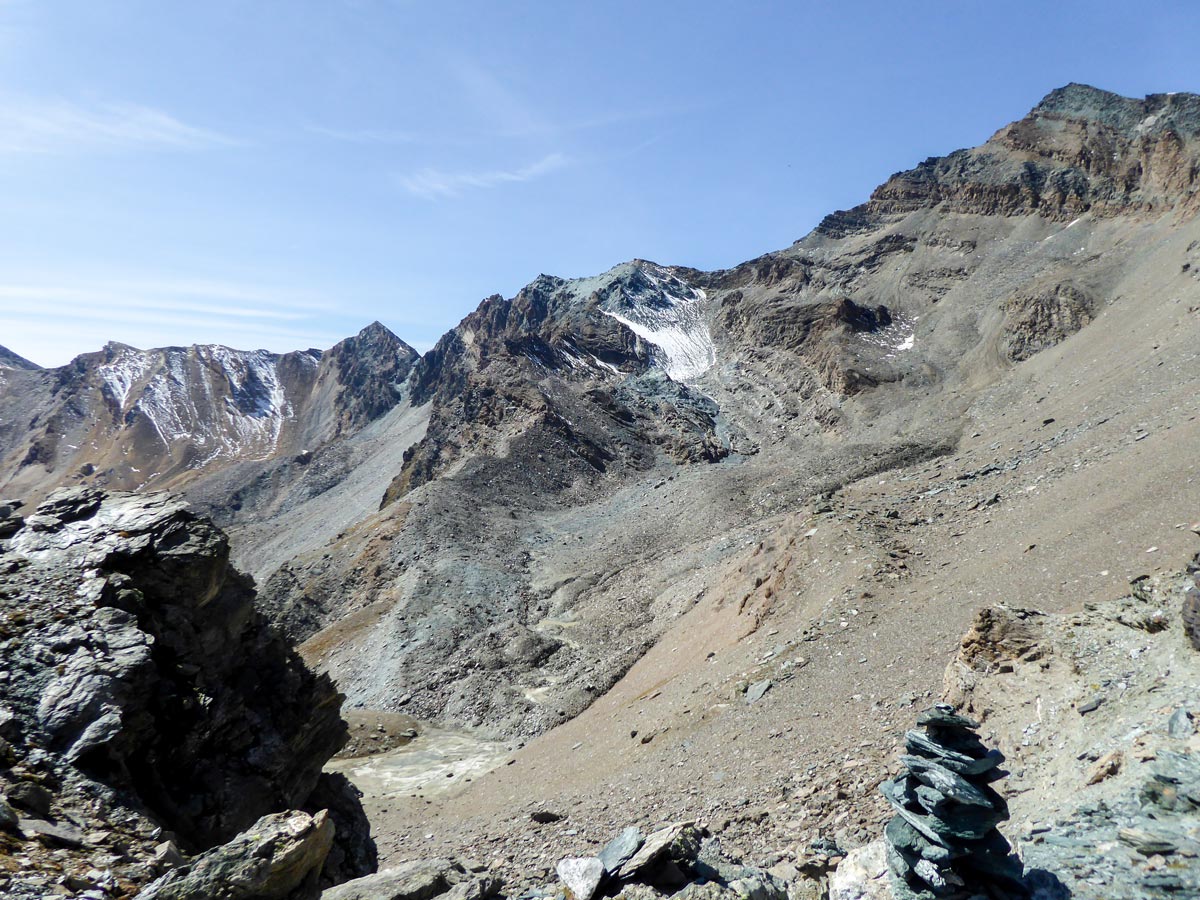 Scenic views on Colle della Rossa hike in Gran Paradiso National Park, Italy