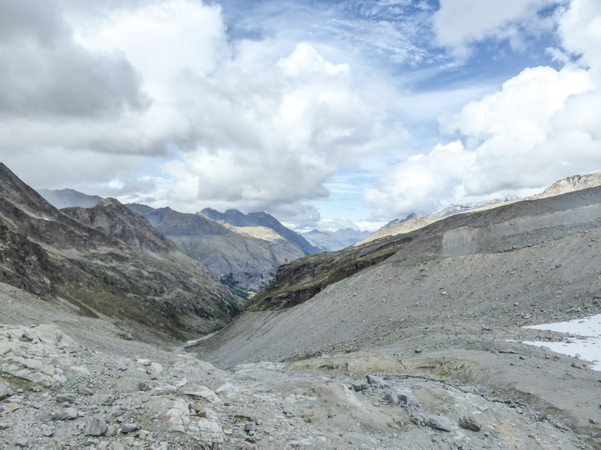 Views from top of Ghiacciaio Grand Étret hike in Gran Paradiso National Park, Italy